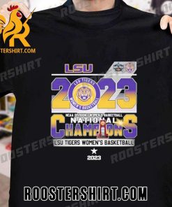 2023 NCAA Division I National Champions LSU Tigers Womens Basketball New Design T-Shirt