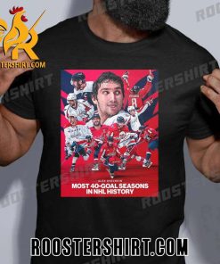Alex Ovechkin Most 40 Goal Seasons In NHL History T-Shirt