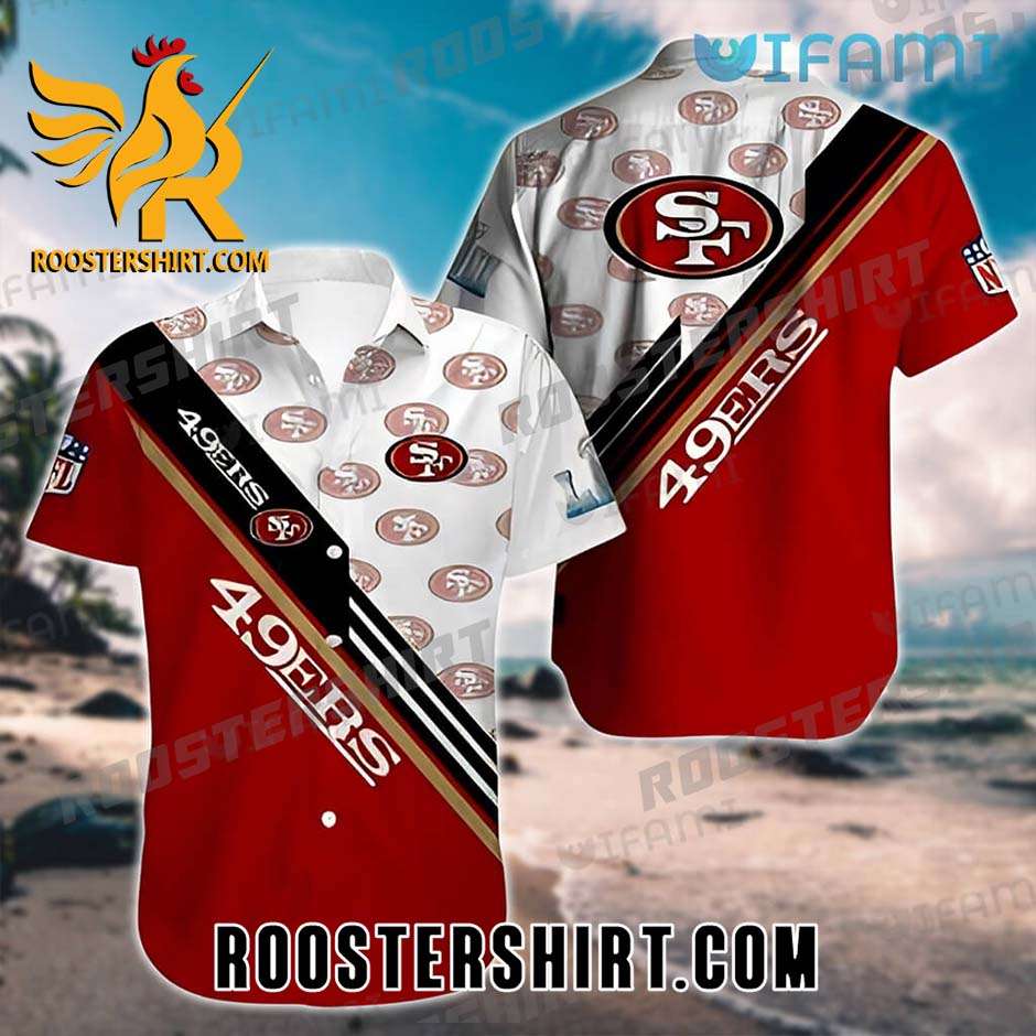 Aloha Shirt Logo Pattern San Francisco 49ers Hawaiian Shirt