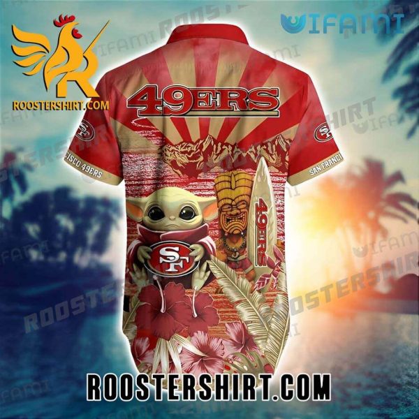Baby Yoda Tropical Hibiscus San Francisco 49ers Hawaiian Shirt