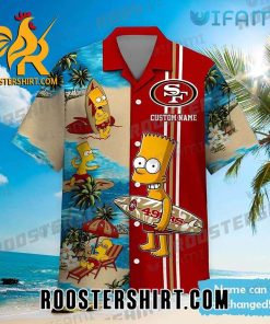 Bart Simpson Surf NFL San Francisco 49ers Hawaiian Shirt And Short Custom Name