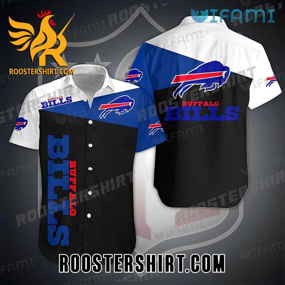 Best Selling Buffalo Bills Hawaiian Shirt White Black Blue For Bills Fans