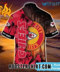 Big Logo Coconut Tree Custom Name Kansas City Chiefs Hawaiian Shirt And Shorts
