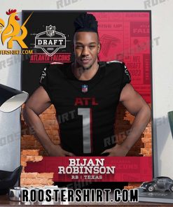 Bijan Robinson Atlanta Falcons Draft 2023 Poster Canvas