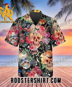 Blossom Flower Skull Hawaiian Shirt For Fans