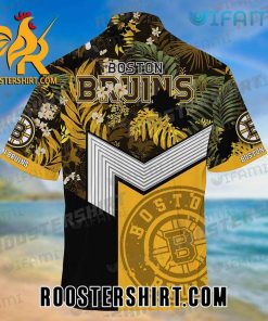 Boston Bruins Hawaiian Shirt Big Logo Tropical Flower For Bruins Fans