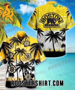 Boston Bruins Hawaiian Shirt Coconut Tree Logo Pattern For Bruins Fans