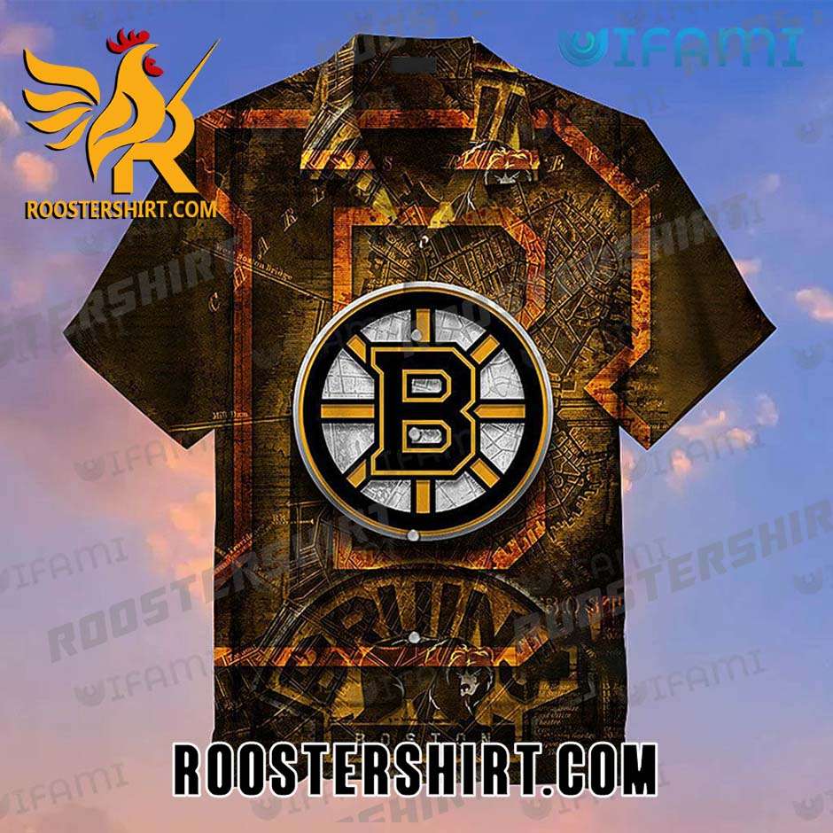 Boston Bruins Hawaiian Shirt Gold All Over Print For Bruins Fans
