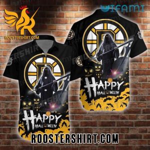 Boston Bruins Hawaiian Shirt Grim Reaper Happy Halloween For Bruins Fans