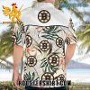 Boston Bruins Hawaiian Shirt Palm Leaf Logo Pattern For Bruins Fans