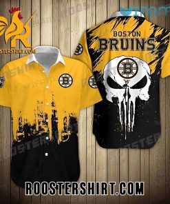 Boston Bruins Hawaiian Shirt Punisher Skull Melting Pattern For Bruins Fans
