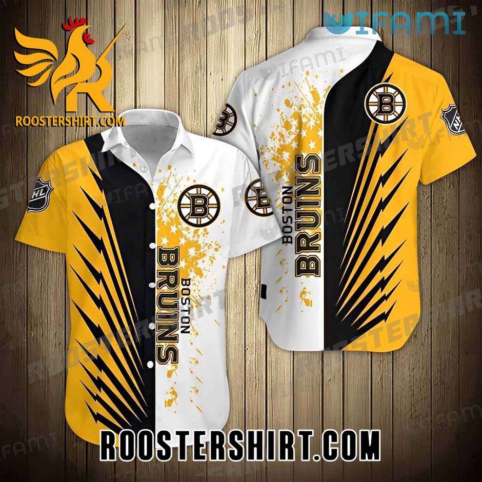 Boston Bruins Hawaiian Shirt Splatter Pattern Classic For Bruins Fans