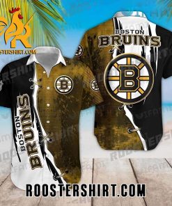 Boston Bruins Hawaiian Shirt Stitches Grunge Pattern For Bruins Fans