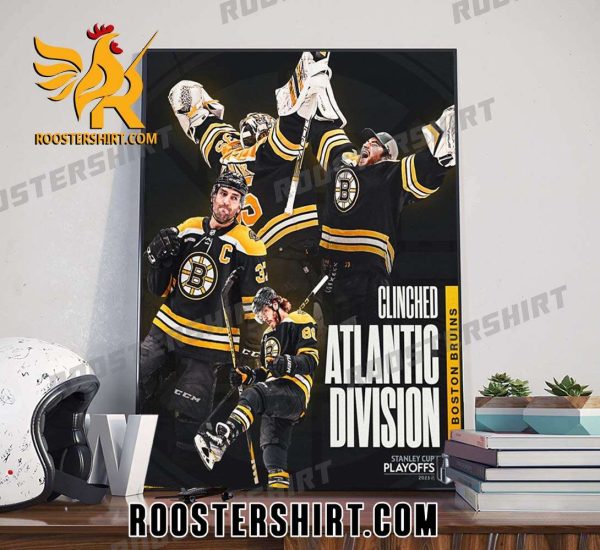 Boston Bruins have clinched the top seed in the Atlantic Division NHL Poster Canvas