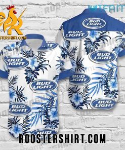 Bud Light Tropical Floral Hawaiian Shirt And Shorts Hibiscus For Beer Fans