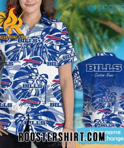 Buffalo Bills Hawaiian Shirt And Shorts Palm Leaf Custom Name For Bills Fans