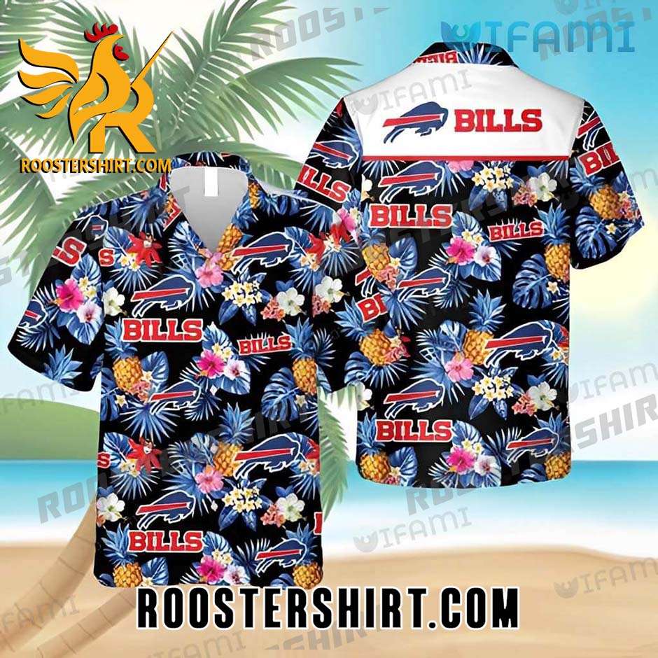 Buffalo Bills Hawaiian Shirt Flower Pineapple Palm Leaves For Bills Fans