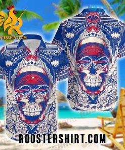 Buffalo Bills Hawaiian Shirt Pharaoh Skull Wolf Flower For Bills Fans