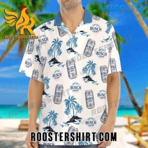 Busch Light Hawaiian Shirt And Shorts Beer Can Coconut Tree For Beer Fans