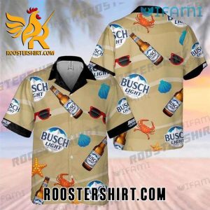 Busch Light Hawaiian Shirt And Shorts Starfish Crab For Beer Fans