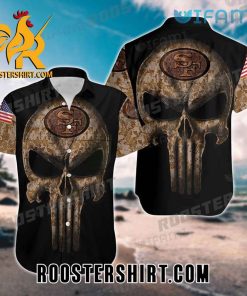 Camouflage Punisher Skull San Francisco 49ers Hawaiian Shirt