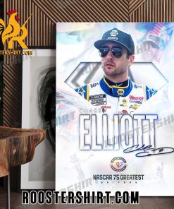 Chase Elliott Signature Nascar 75 Greatest Drivers Poster Canvas