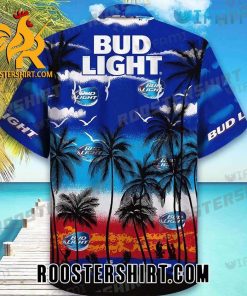 Cheap Bud Light Hawaiian Shirt Coconut Tree Gift For Beer Fans