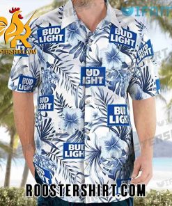 Cheap Bud Light Hawaiian Shirt Hibiscus Floral Gift For Beer Fans