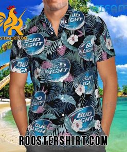 Cheap Bud Light Hawaiian Shirt Tropical Floral Gift For Beer Fans