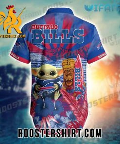 Cheap Buffalo Bills Hawaiian Shirt Baby Yoda Tiki Mask Surfboard For Bills Fans