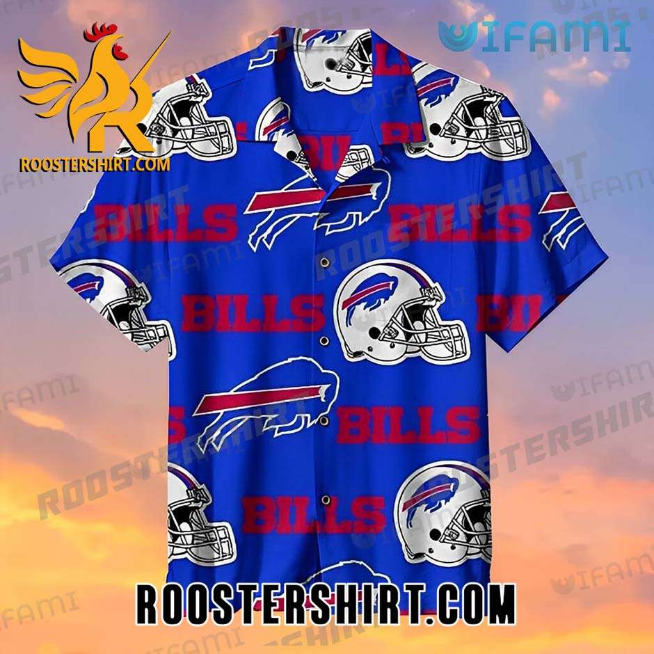Cheap Buffalo Bills Hawaiian Shirt Blue Football Helmets Classic For Bills Fans