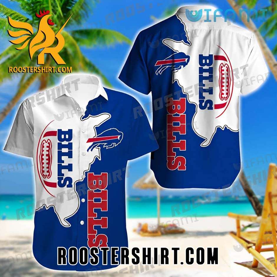 Cheap Buffalo Bills Hawaiian Shirt Football White Blue For Bills Fans