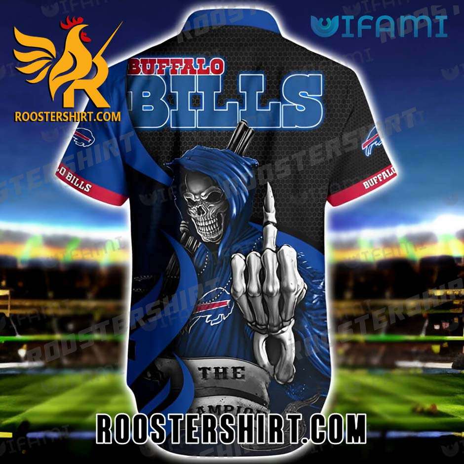 Cheap Buffalo Bills Hawaiian Shirt Grim Reaper Fuck The Champion For Bills Fans