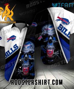 Cheap Buffalo Bills Hawaiian Shirt Skull Hold Ball In Mouth Cool For Bills Fans