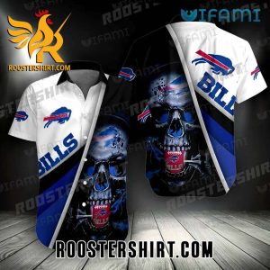 Cheap Buffalo Bills Hawaiian Shirt Skull Hold Ball In Mouth Cool For Bills Fans