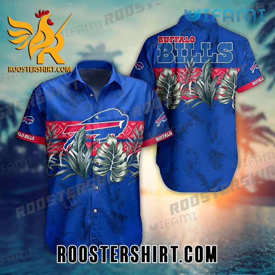 Cheap Buffalo Bills Hawaiian Shirt Tropical Palm Leaves For Bills Fans