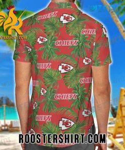 Chiefs Green Tropical Leaves Kansas City Chiefs Hawaiian Shirt And Shorts