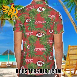 Chiefs Green Tropical Leaves Kansas City Chiefs Hawaiian Shirt And Shorts