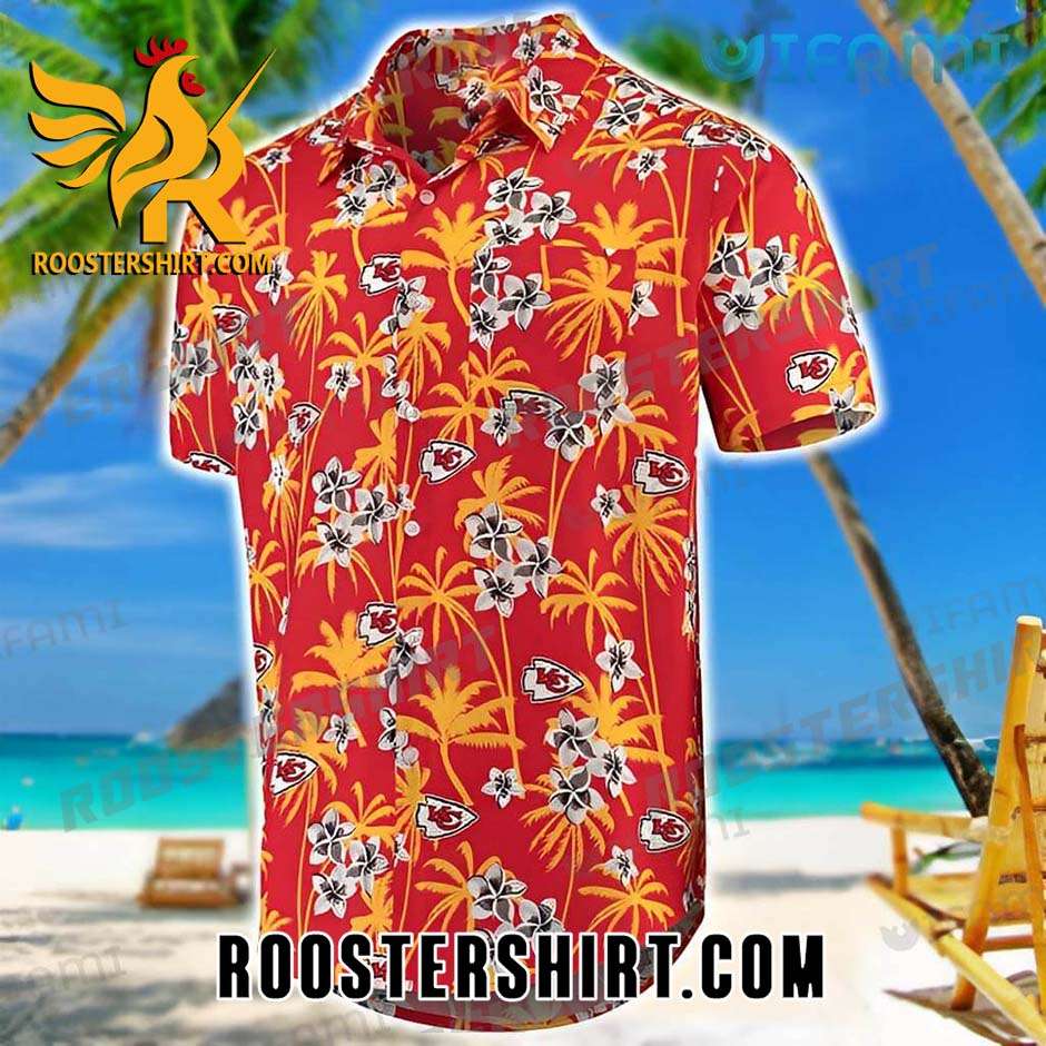 Chiefs Hawaiian Shirt Floral Coconut Tree Pattern Kansas City Chiefs Fans
