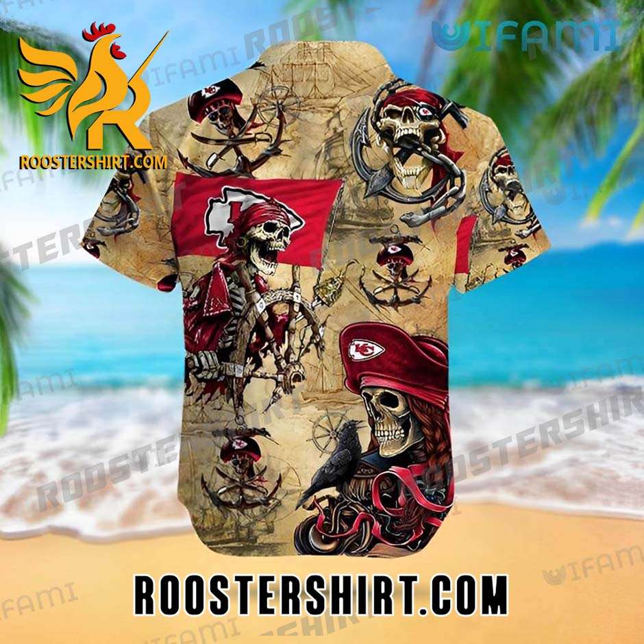 Chiefs Pirate Skeleton Unisex Kansas City Chiefs Hawaiian Shirt And Shorts