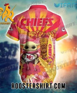 Chiefs Yoda Mask Surfboard Hawaiian Shirt For Kansas City Chiefs Fans