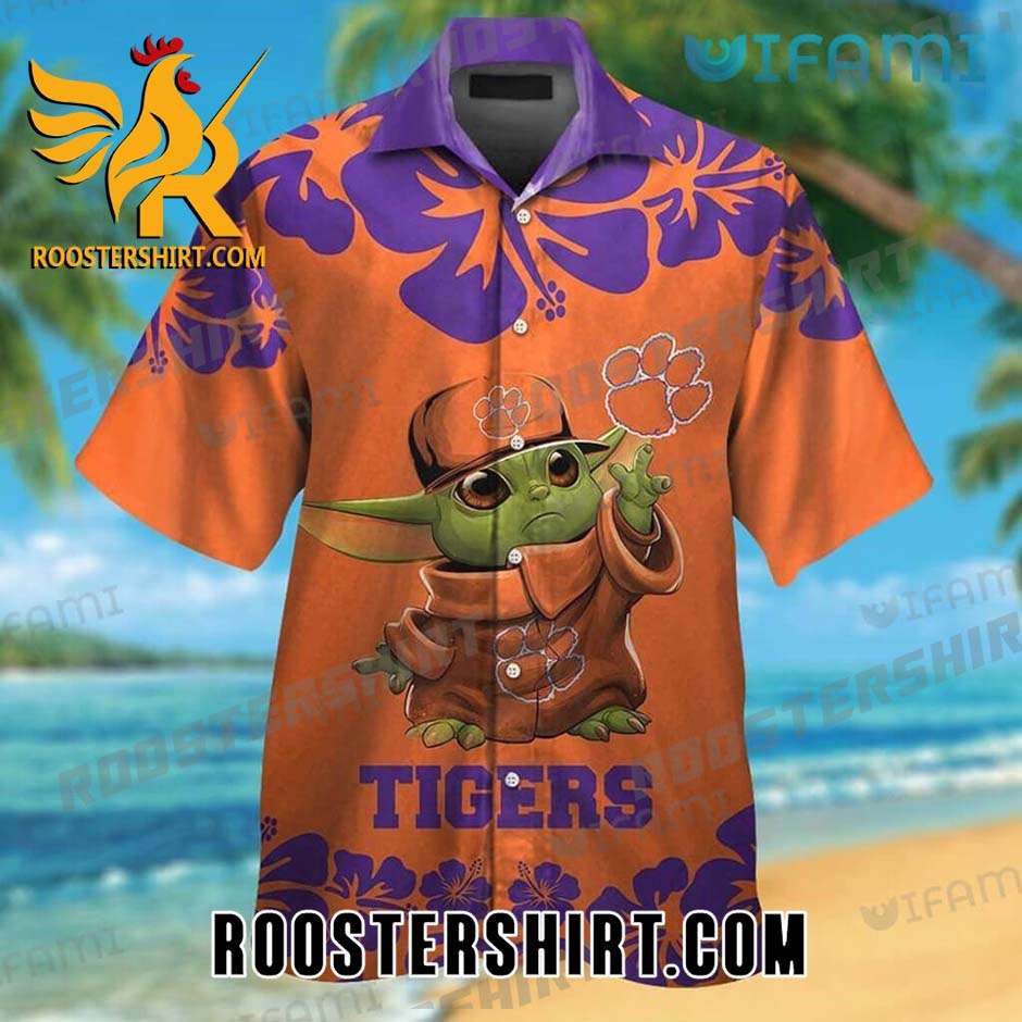 Clemson Tigers Baby Yoda Hawaiian Shirt Gift For Gift For Clemson Fans