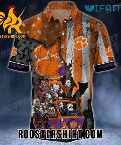 Clemson Tigers Hawaiian Shirt Horror Movie Gift For Clemson Fans