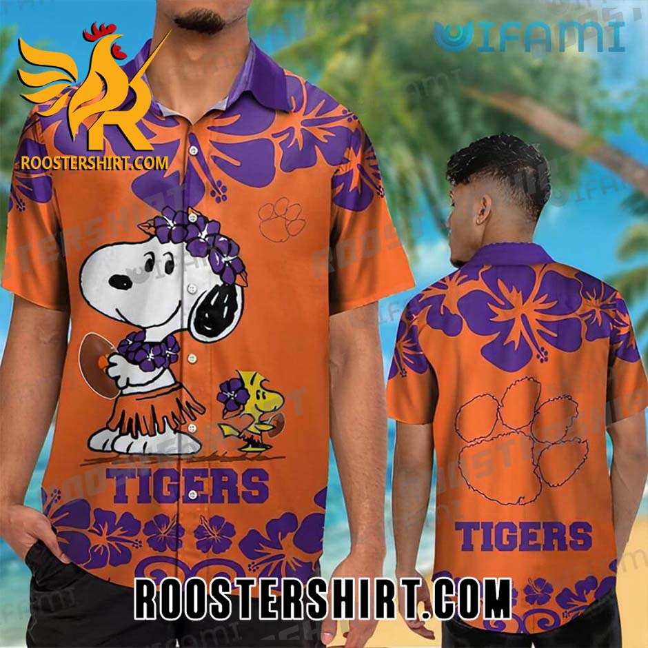Clemson Tigers Hawaiian Shirt Snoopy Woodstock Gift For Clemson Fans