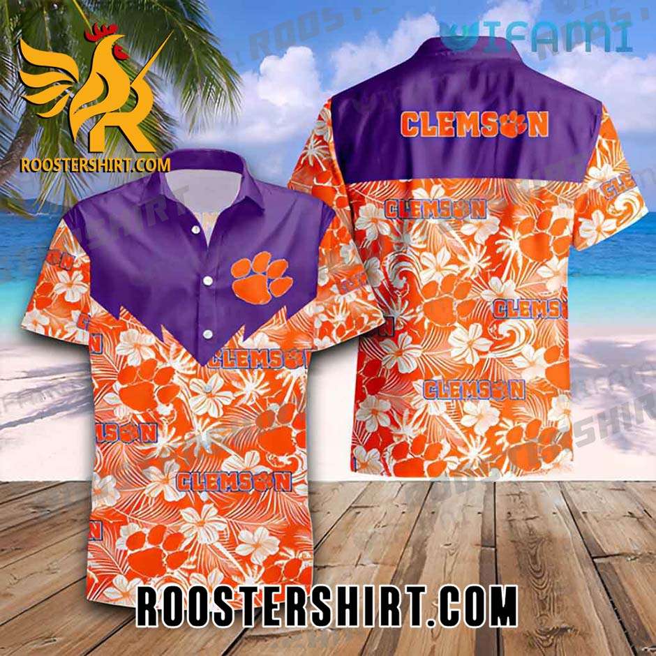 Clemson Tigers Hawaiian Shirt Tropical Beach Gift For Clemson Fans