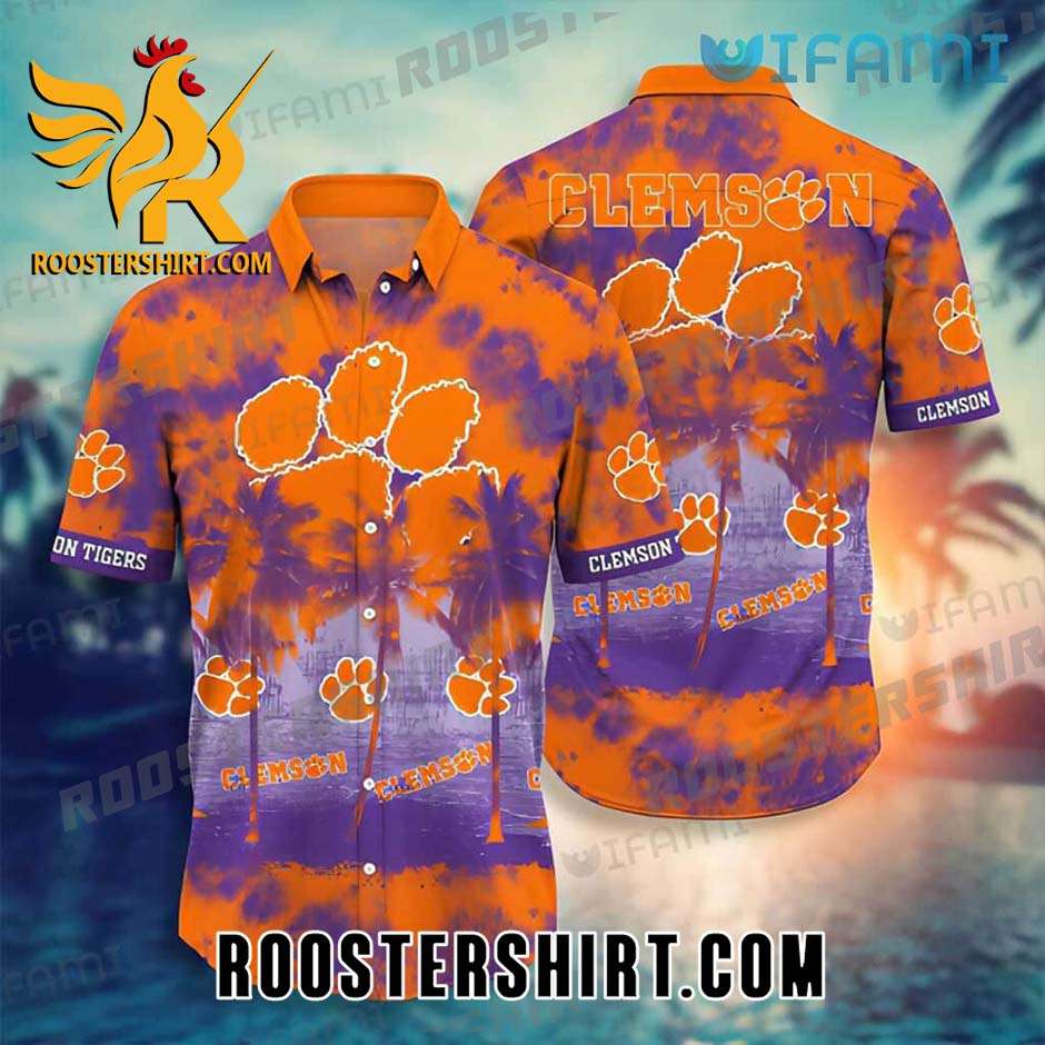 Clemson Tigers Hawaiian Shirt Vintage Tropical Gift For Clemson Fans