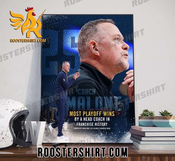 Coach Michael Malone Most Playoff Wins By A Head Coach In Franchise History Poster Canvas