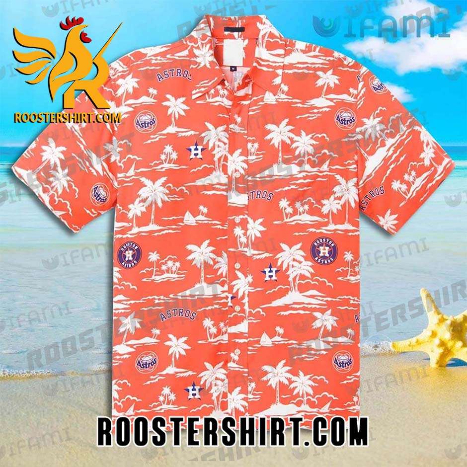 Coconut Islands Pattern Houston Astros Hawaiian Shirt Pink White