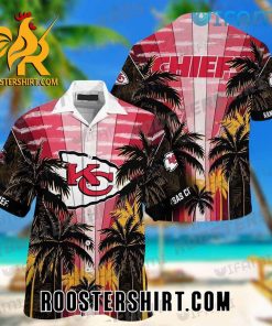 Coconut Tree Background Kansas City Chiefs Hawaiian Shirt