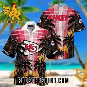 Coconut Tree Background Kansas City Chiefs Hawaiian Shirt